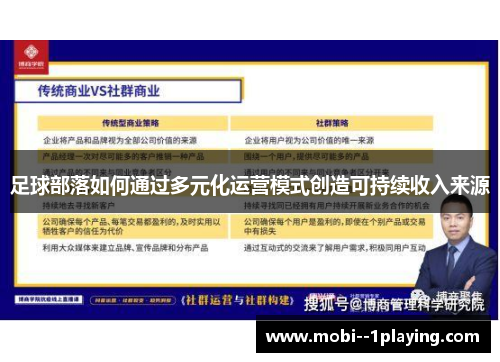 足球部落如何通过多元化运营模式创造可持续收入来源